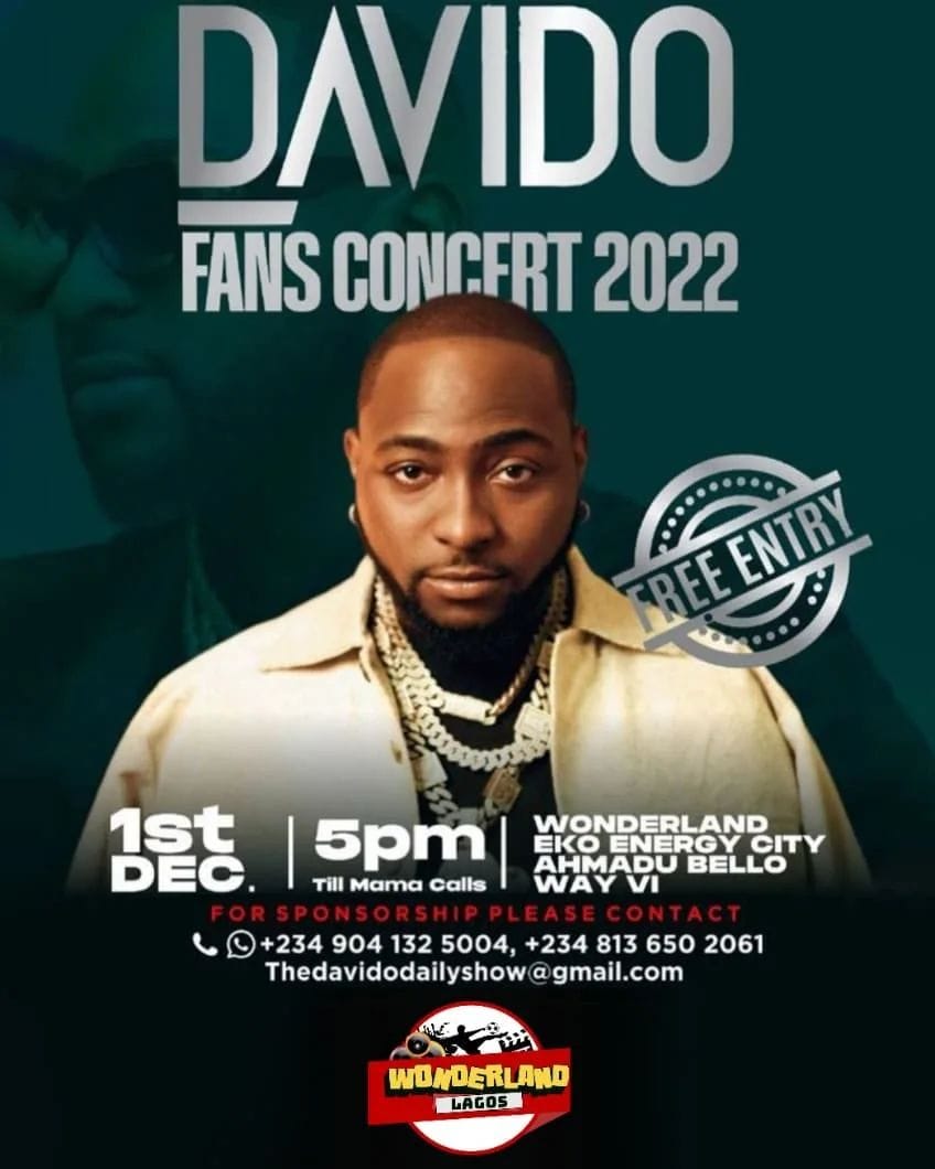 Davido Fans Concert 2022 Events in Lagos on NiteOut